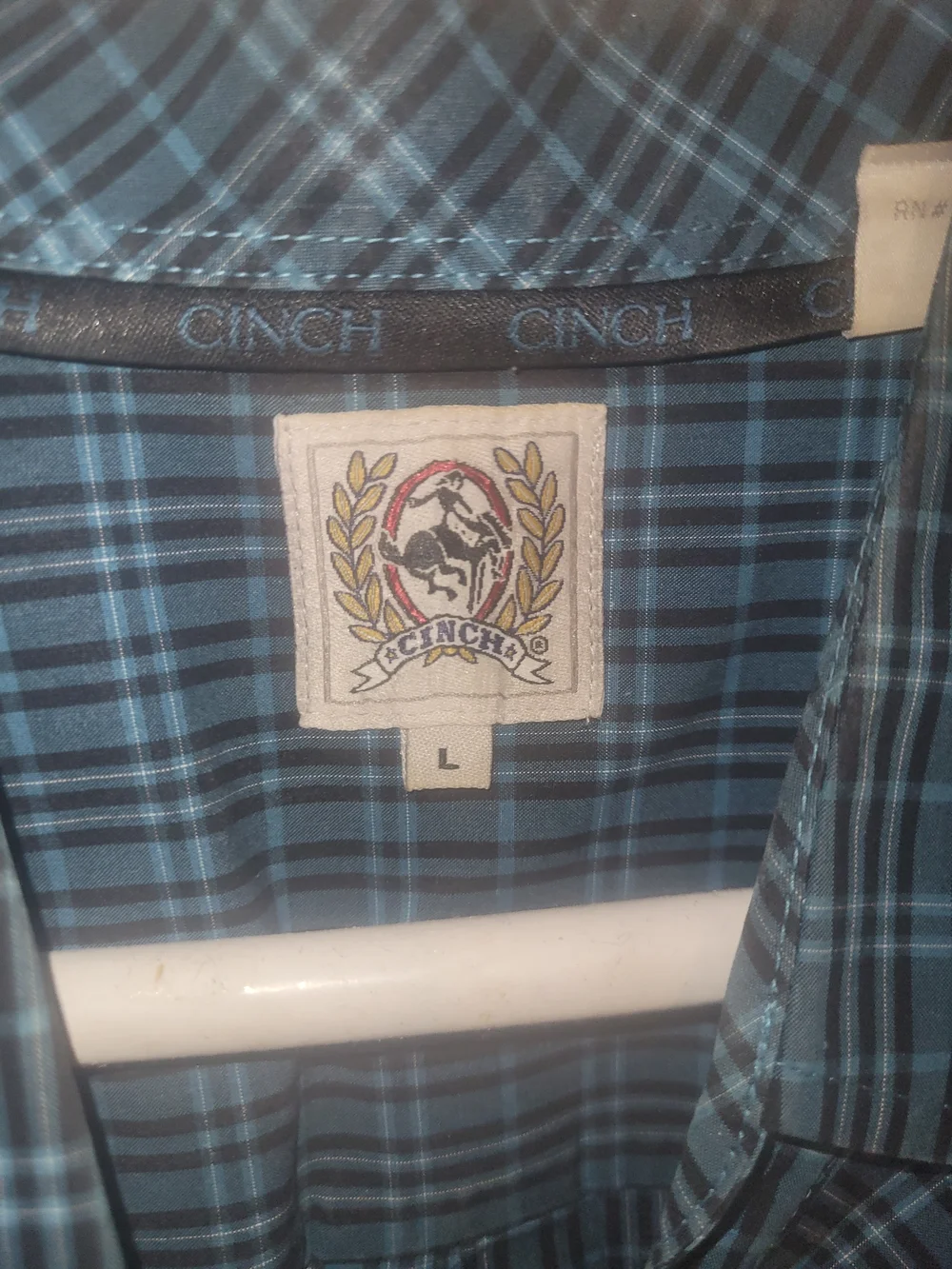 Cinch Teal and Black Plaid Lightweight Shirt